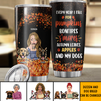 Thumbnail for Every Year I Fall For Custom Tumbler, DIY Gift For Dog Lovers AA