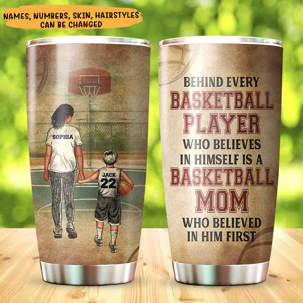 Behind Every Basketball Player - Personalized Tumbler AA