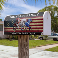 Thumbnail for Horse America Flag Magnetic Mailbox Cover AF