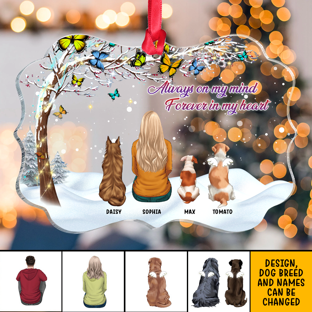 Personalized Family Members Mom Dad Butterfly Acrylic Ornament, Customized Holiday Ornament AE