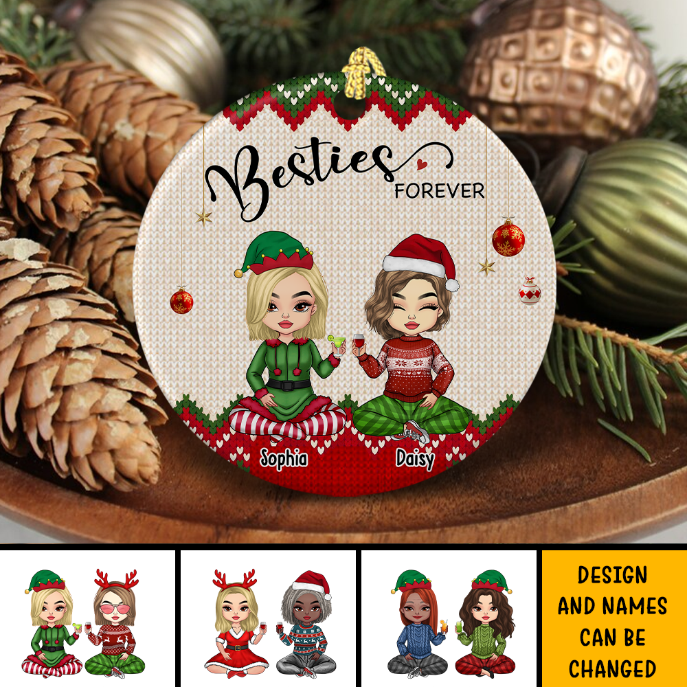 We Are Besties Forever And Always Personalized Ornament, Customized Holiday Ornament AE