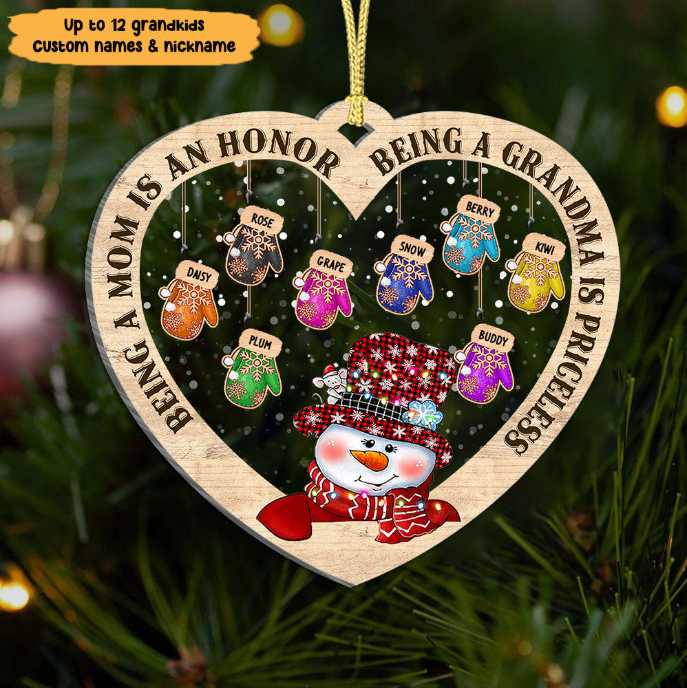 Personalized Being a Grandma Is Priceless Printed Acrylic Ornament, Customized Holiday Gift For Grandma Nana Mommy Aunt AE