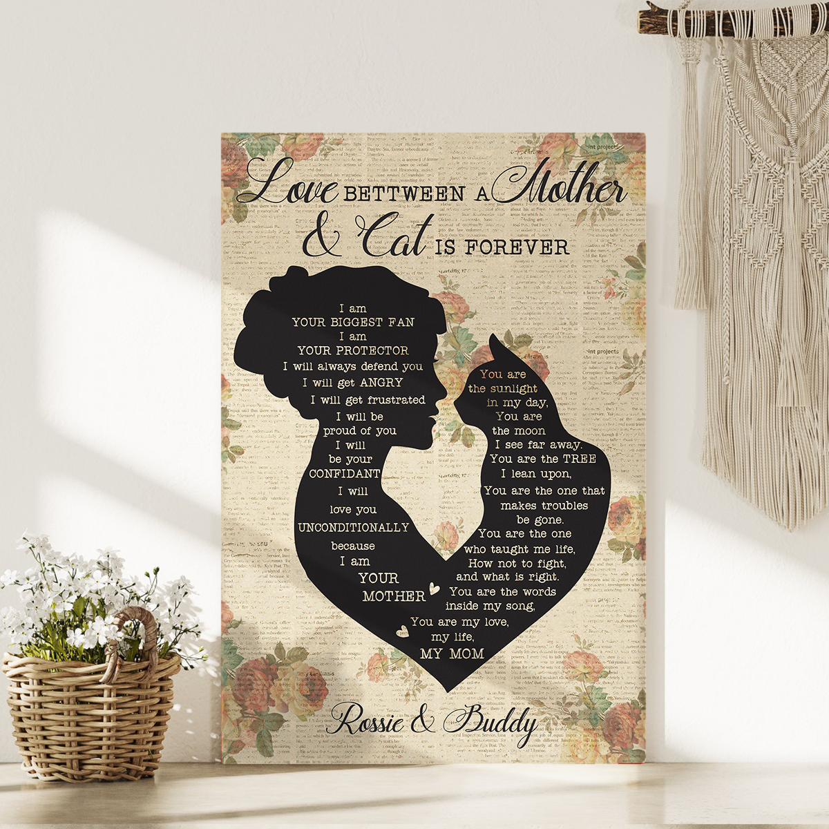 Love Between A Mother And Cat Is Forever - Gift For Cat Lover Canvas Personally AK
