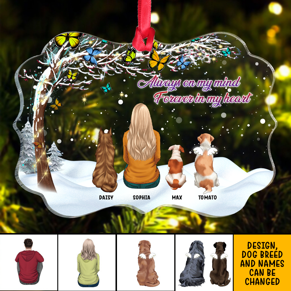 Personalized Family Members Mom Dad Butterfly Acrylic Ornament, Customized Holiday Ornament AE