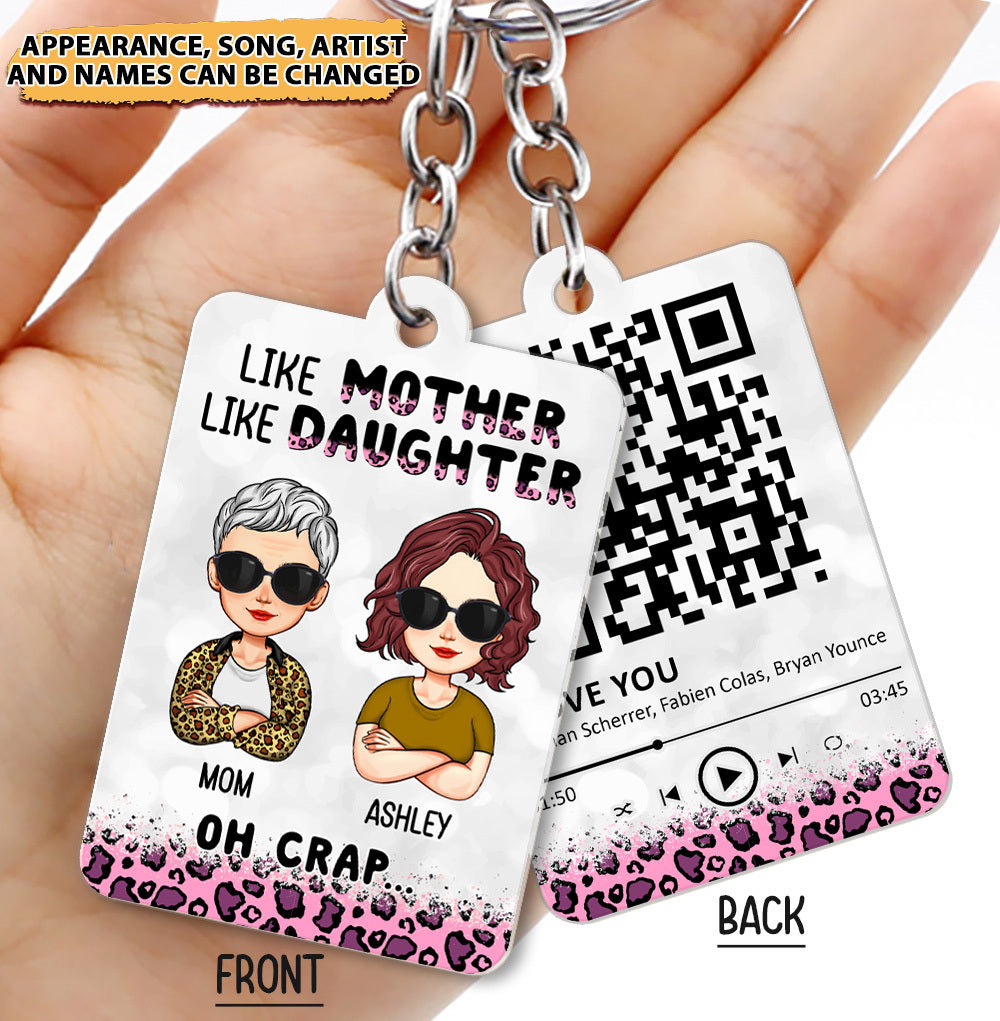 Personalized Like Mother Like Daughter Acrylic Keychain, Gift For Daughter JonxiFon
