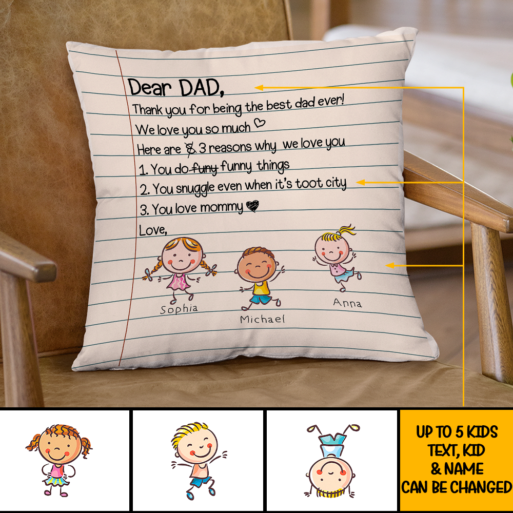 Love Letter Pillow, Personalized Gift for Mom and Dad AD