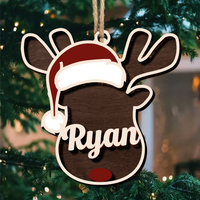 Thumbnail for Reindeer Christmas - Personalized Shaped Ornament - Christmas Gift AE