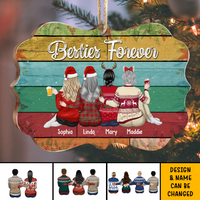 Thumbnail for Personalized Besties forever Benelux Shaped Wood Christmas Ornament AE