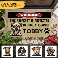 Thumbnail for This Property Is Protected By Highly Trained Dog - Funny Dog Doormat AB