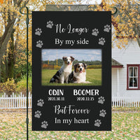 Thumbnail for Gift For Loss Of A Pet-No Longer by my side-Personalized Custom Pet Photo Memorial Garden Flag AD