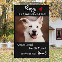 Thumbnail for Gift For Loss Of A Pet-Forever In Our Hearts-Personalized Custom Pet Photo Memorial Garden Flag AD