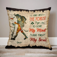 Thumbnail for Personalized Into The Forest I Go Pillow, Gift For Camping Lover AD