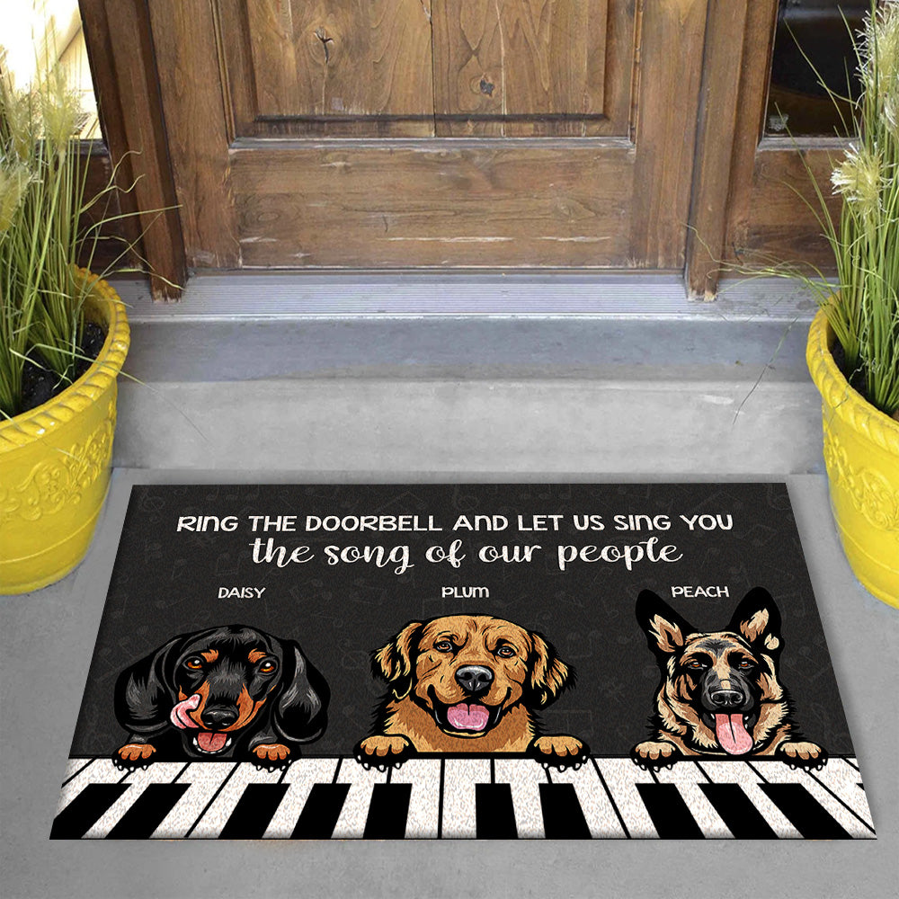Ring The Doorbell Custom Doormat, DIY Gift For Dog Lovers AB