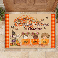 Thumbnail for Personalized Welcome To Grandma's Little Pumpkins Fall Doormat, Grandma Love Gift AB