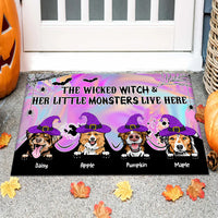 Thumbnail for Wicked Witch Hologram Halloween Dogs Doormat, Dog Lovers Gift AB