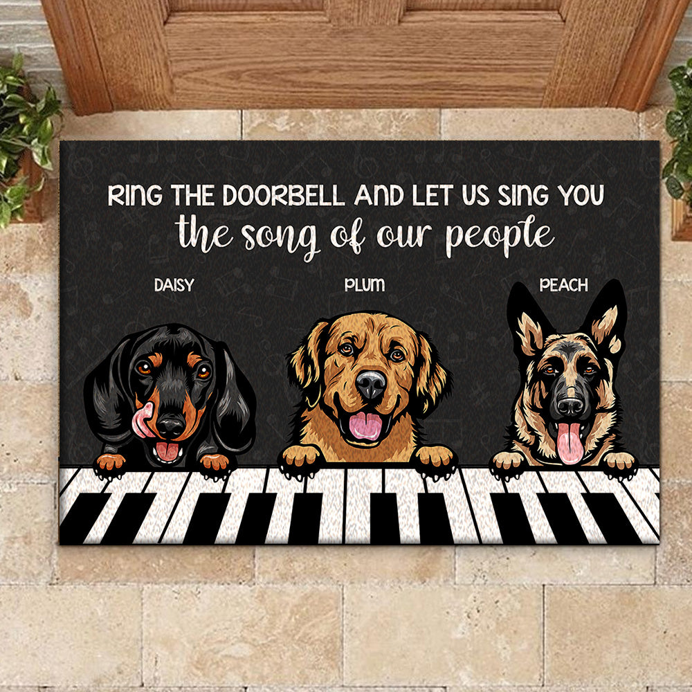 Ring The Doorbell Custom Doormat, DIY Gift For Dog Lovers AB