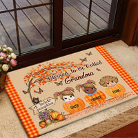 Thumbnail for Personalized Welcome To Grandma's Little Pumpkins Fall Doormat, Grandma Love Gift AB