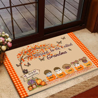 Thumbnail for Personalized Welcome To Grandma's Little Pumpkins Fall Doormat, Grandma Love Gift AB