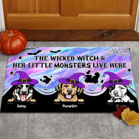 Thumbnail for Wicked Witch Hologram Halloween Dogs Doormat, Dog Lovers Gift AB