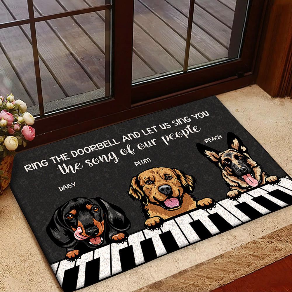 Ring The Doorbell Custom Doormat, DIY Gift For Dog Lovers AB