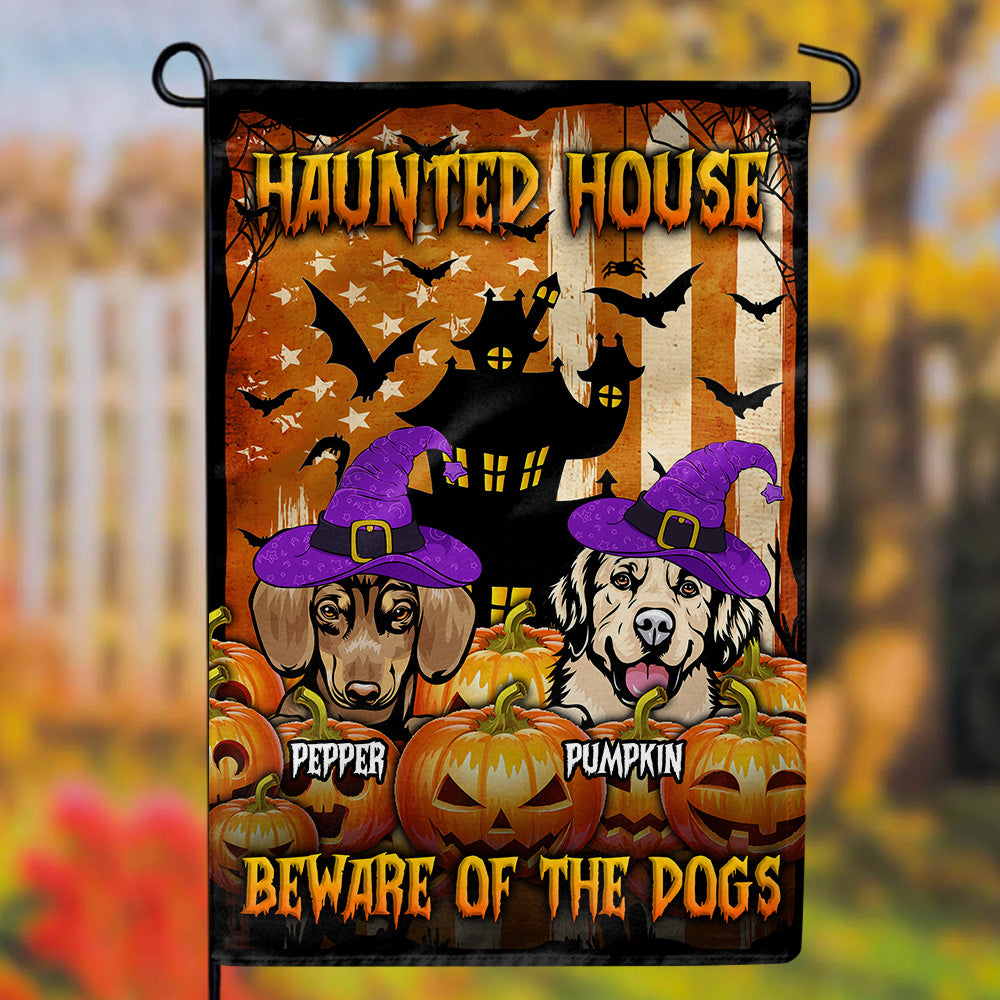 Haunted House Halloween Dog American Garden Flag AD