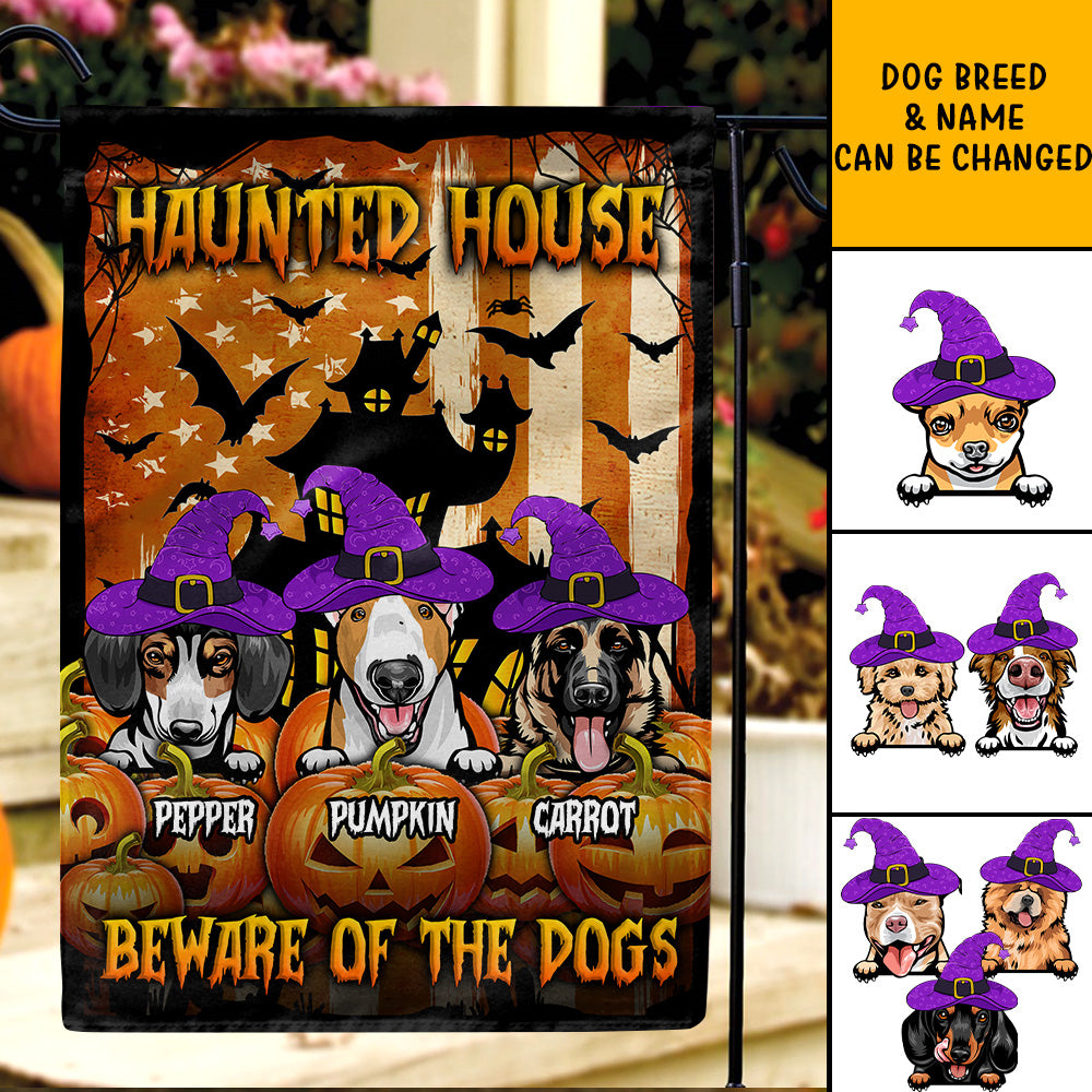 Haunted House Halloween Dog American Garden Flag AD