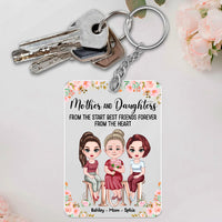Thumbnail for Personalized Mother And Daughters Best Friends From The Heart Acrylic Keychain, Gift For Mom JonxiFon