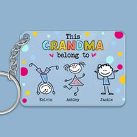 Thumbnail for Personalized This Grandma Belongs To Drawing Acrylic Keychain, Gift For Grandma JonxiFon