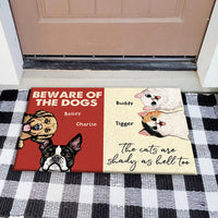 Thumbnail for Personalized Beware Of The Dogs And Cats In Our House Doormat AB