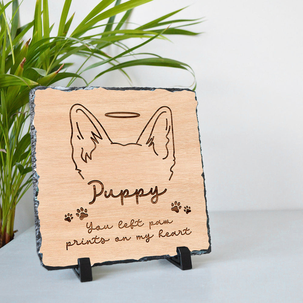 Pawprints On My Heart Ver 1 Dog Square Slate Gift for Dog lovers CTAn