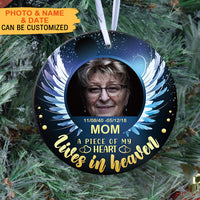 Thumbnail for A Piece Of My Heart Lives In Heaven- Personalized Ornaments, Custom Photo Gift JonxiFon