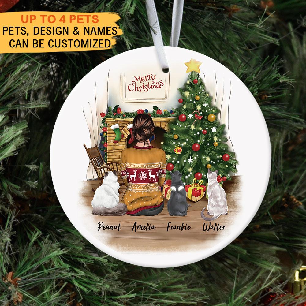 Fluffy Dog & Cat Memorial Gifts For Pet Lovers- Personalized Christmas Decorative Ornament AE