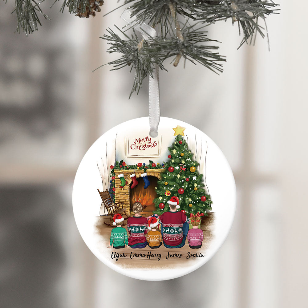 Personalized family Christmas Ceramic Ornaments gifts for the whole family - UP TO 5 PEOPLE AE