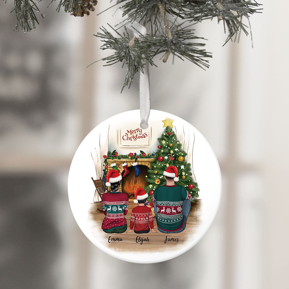 Personalized family Christmas Ceramic Ornaments gifts for the whole family - UP TO 5 PEOPLE AE