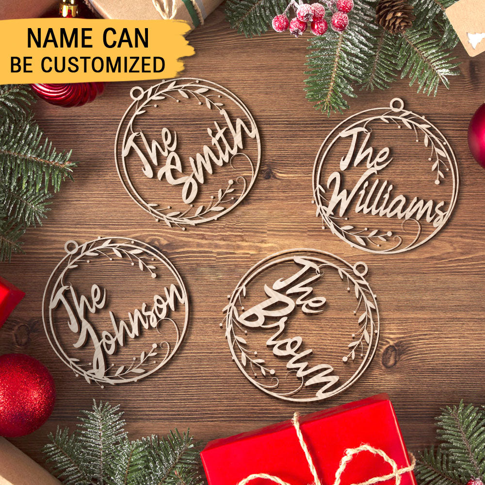Decoration Gift For Christmas, Wedding & Anniversary - Personalized  Wooden Ornament AE