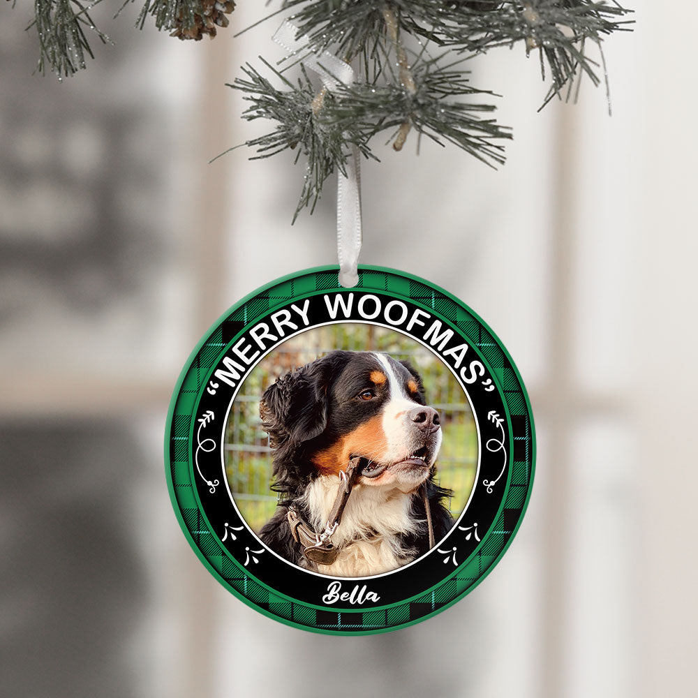 Merry Woofmas - Christmas Cookie Crew - Upload Pet Photo - Personalized Round Ornament AE