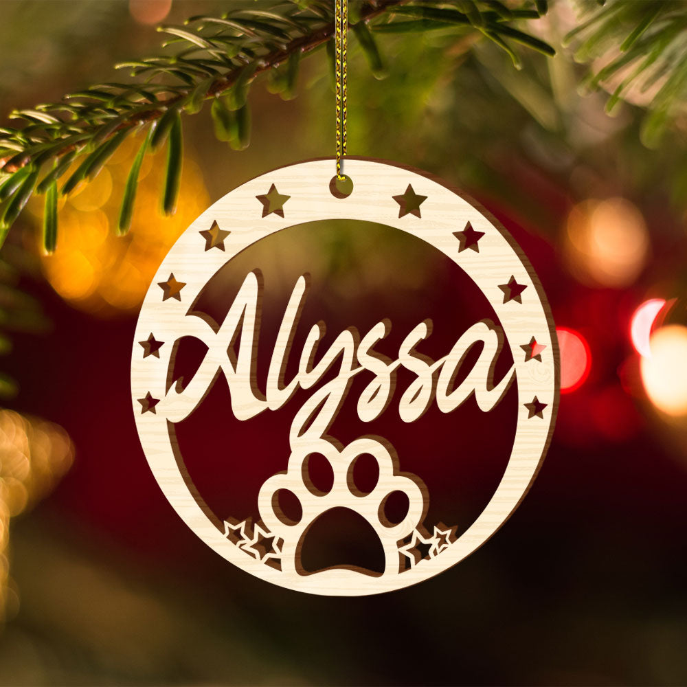 Decoration Gift For Christmas, Wedding & Anniversary - Personalized  Wooden Pet Ornament AE