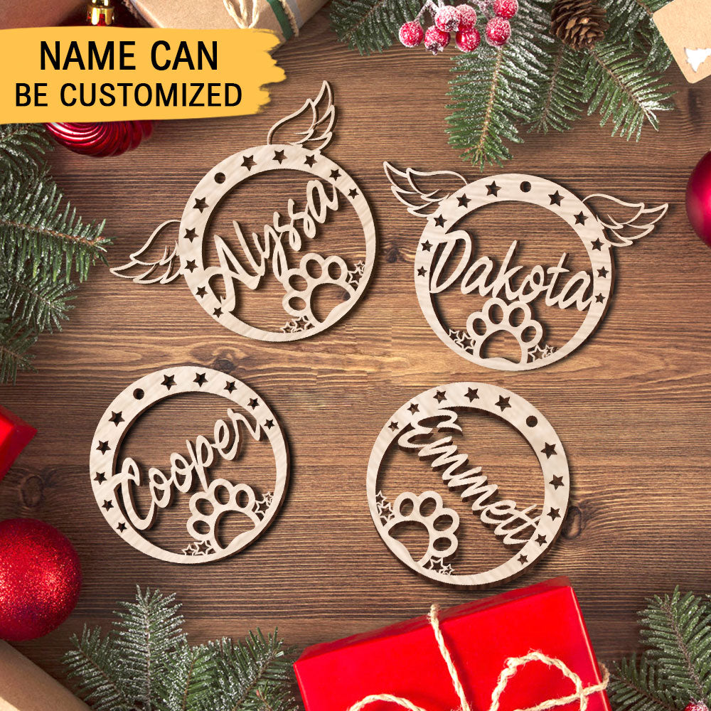 Decoration Gift For Christmas, Wedding & Anniversary - Personalized  Wooden Pet Ornament AE