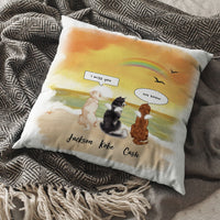 Thumbnail for I Miss You Conversation Throw Pillow - Fluffy Dog & Cat Memorial Gifts AD