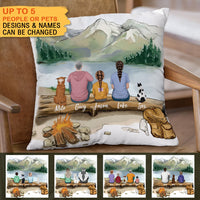 Thumbnail for Fluffy Family Gifts Throw Pillow - Personalized Pillow - Hiking AD