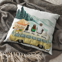 Thumbnail for Fluffy Family Gifts Throw Pillow - Personalized Pillow - Camping AD
