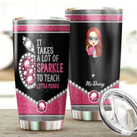 Thumbnail for Sparkle To Teach Little Minds Teacher Tumbler, Back To School Gift AA