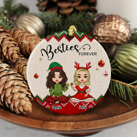Thumbnail for We Are Besties Forever And Always Personalized Ornament, Customized Holiday Ornament AE