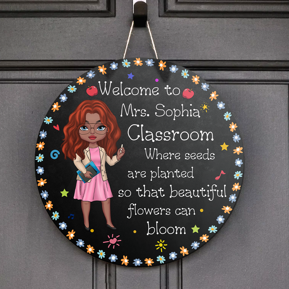 Seed Flowers Bloom Door Sign, DIY Gift For Back To School Z