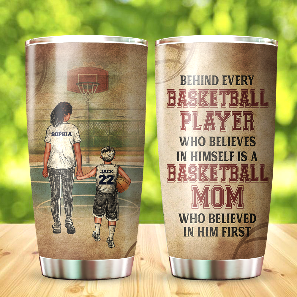 Behind Every Basketball Player - Personalized Tumbler AA