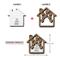 Thumbnail for Together We Make A Family House 2 Layered Wood Custom Shape Christmas Ornament AE