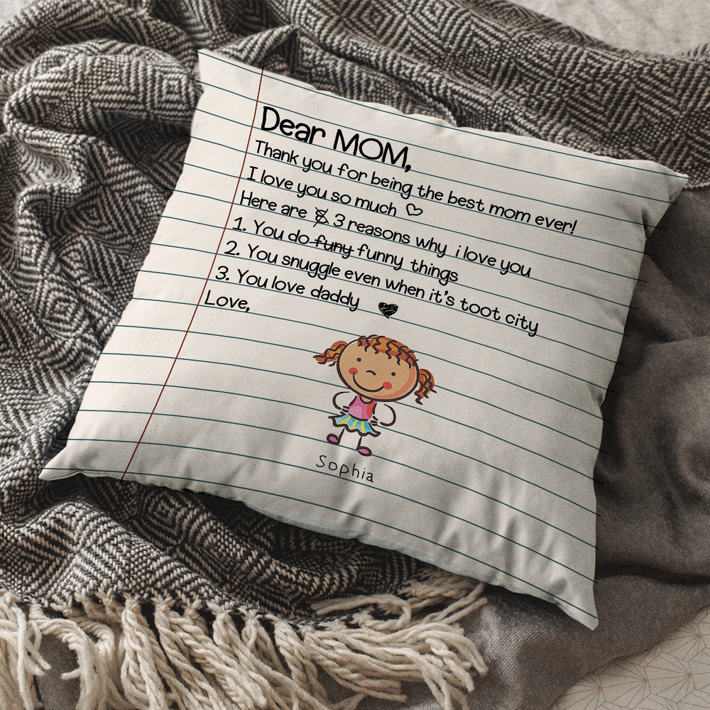 Love Letter Pillow, Personalized Gift for Mom and Dad AD