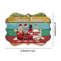 Thumbnail for Personalized Besties forever Benelux Shaped Wood Christmas Ornament AE