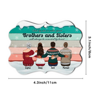 Thumbnail for Brothers & Sisters Will Always Connect By Heart Benelux Shaped Wood Christmas Ornament AE