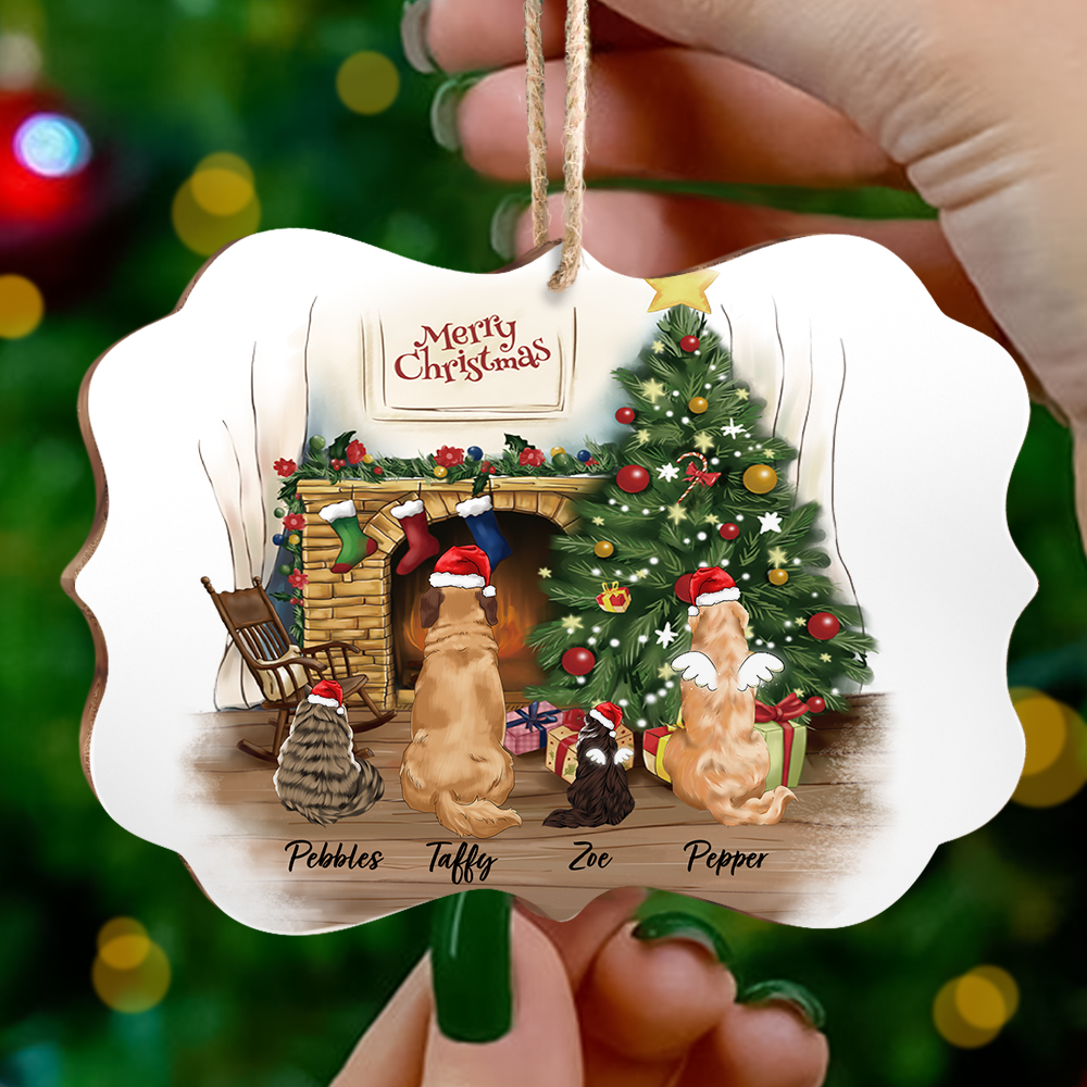 Personalized Fluffy Dog & Cat Christmas Decorative Ornament, Gift For Pet Lovers AE